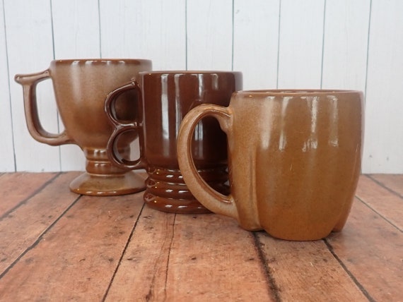 Vintage Frankoma Plainsman Brown Cinnamon Mug Coffee Cup Set of 3 Mix and Match C6 C11 C13