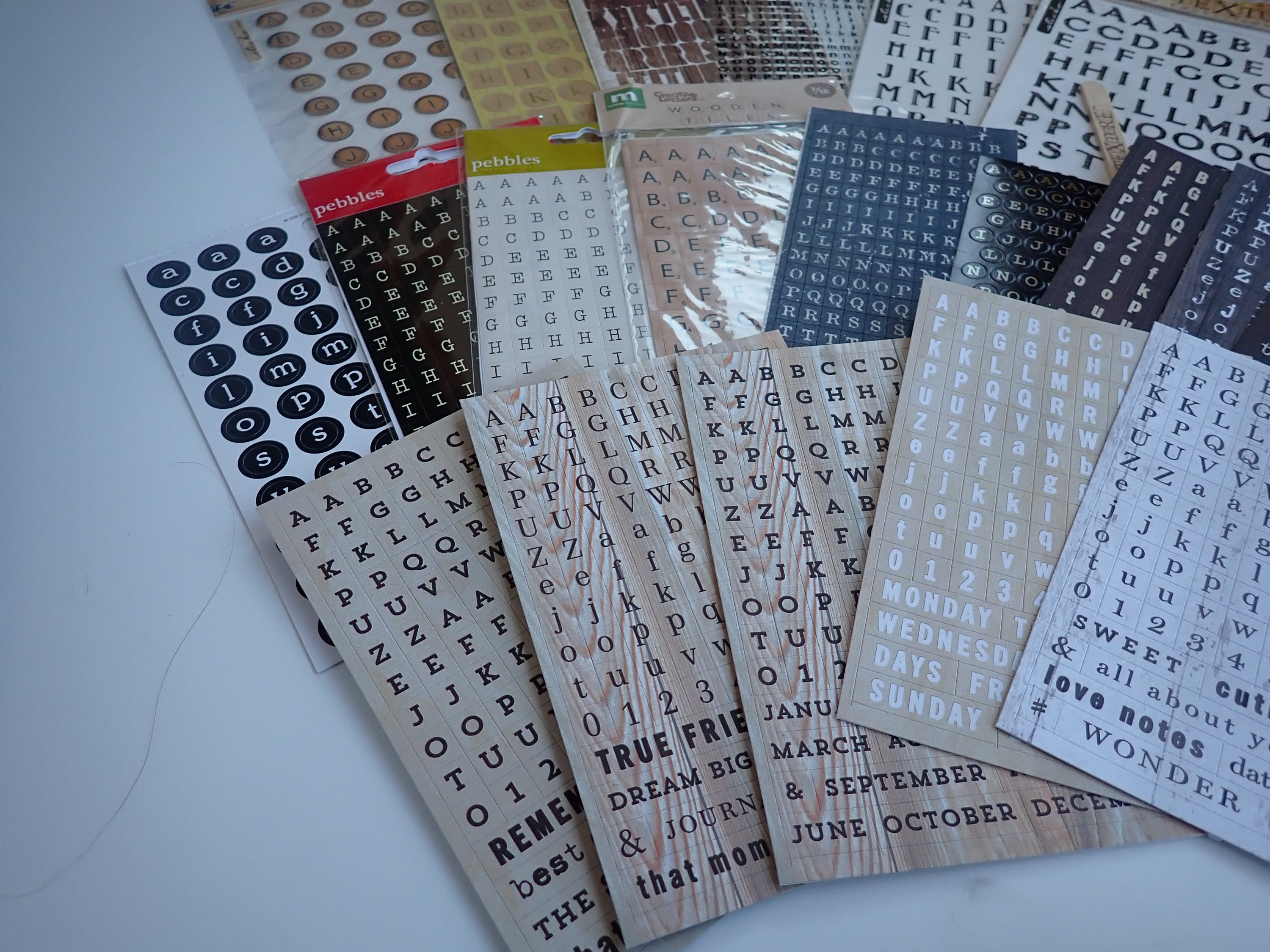 Scrapbook Sticker Alphabet Sheets Set of 20 Different Letter Sticker