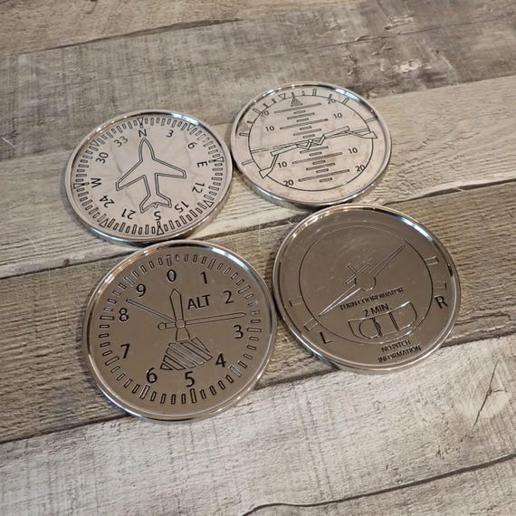 Godinger Silver Art Set of 4 Airplane Pilot Coasters