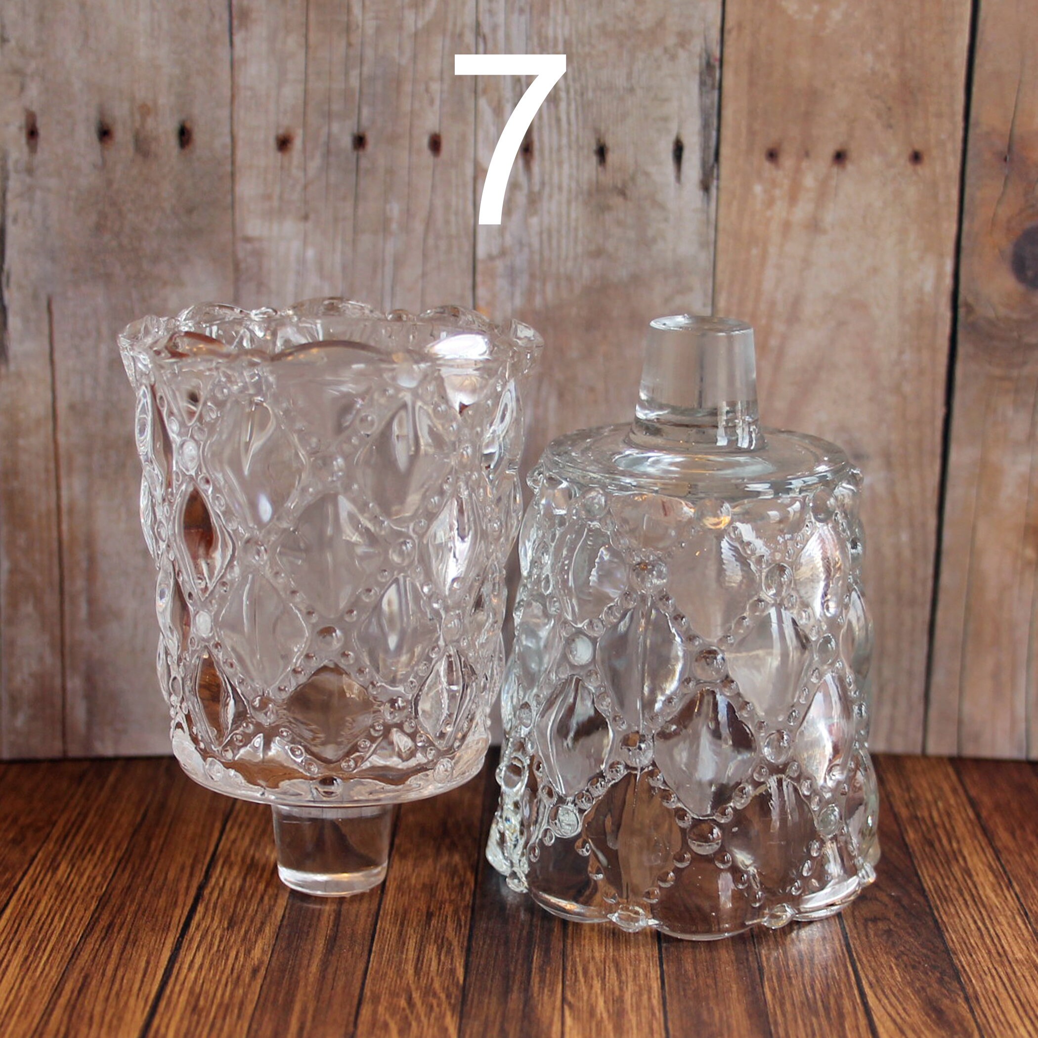Vintage Clear Glass Votive Cups PAIRS YOU CHOOSE Patterned Votive