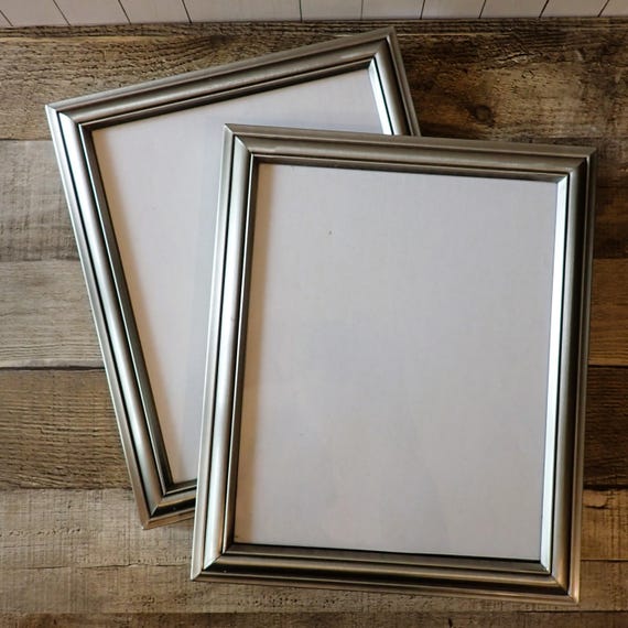 Vintage 8x10 Metal Silver Photo Picture Frame Set of 2 Matching Frames 8" x 10" Smooth Silver Frame