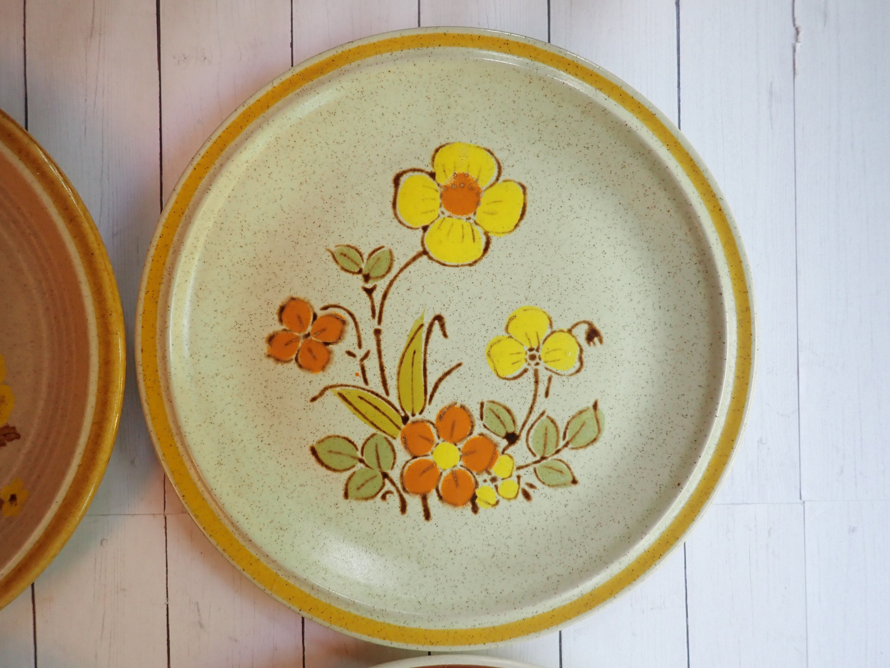 Matching Plate Vintage Mismatched Stoneware Salad Plate Set of 4 Mix and Match Plates ...