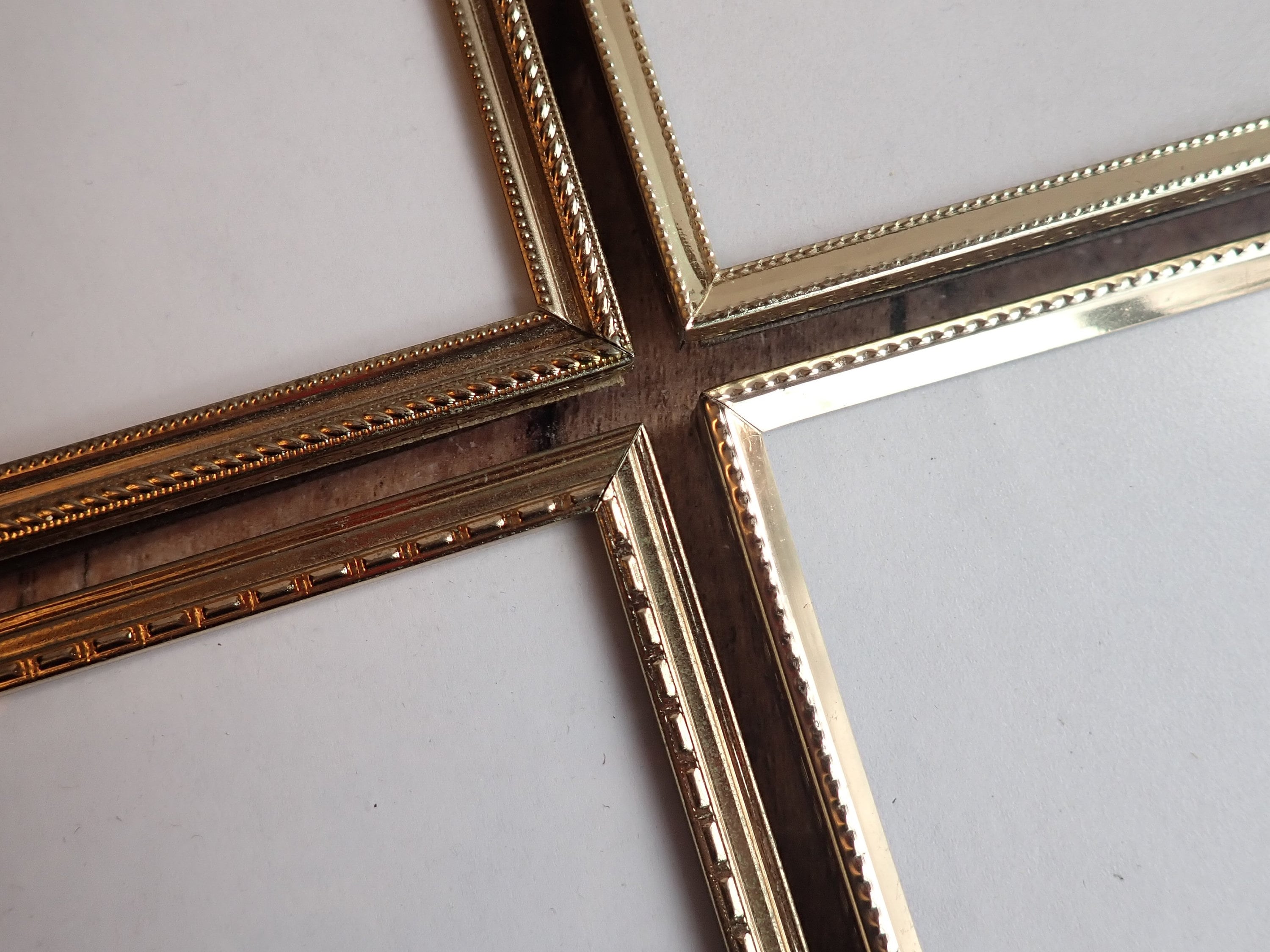 Vintage 4x5 Metal Gold Brass Colored Photo Picture Frame Set of 4