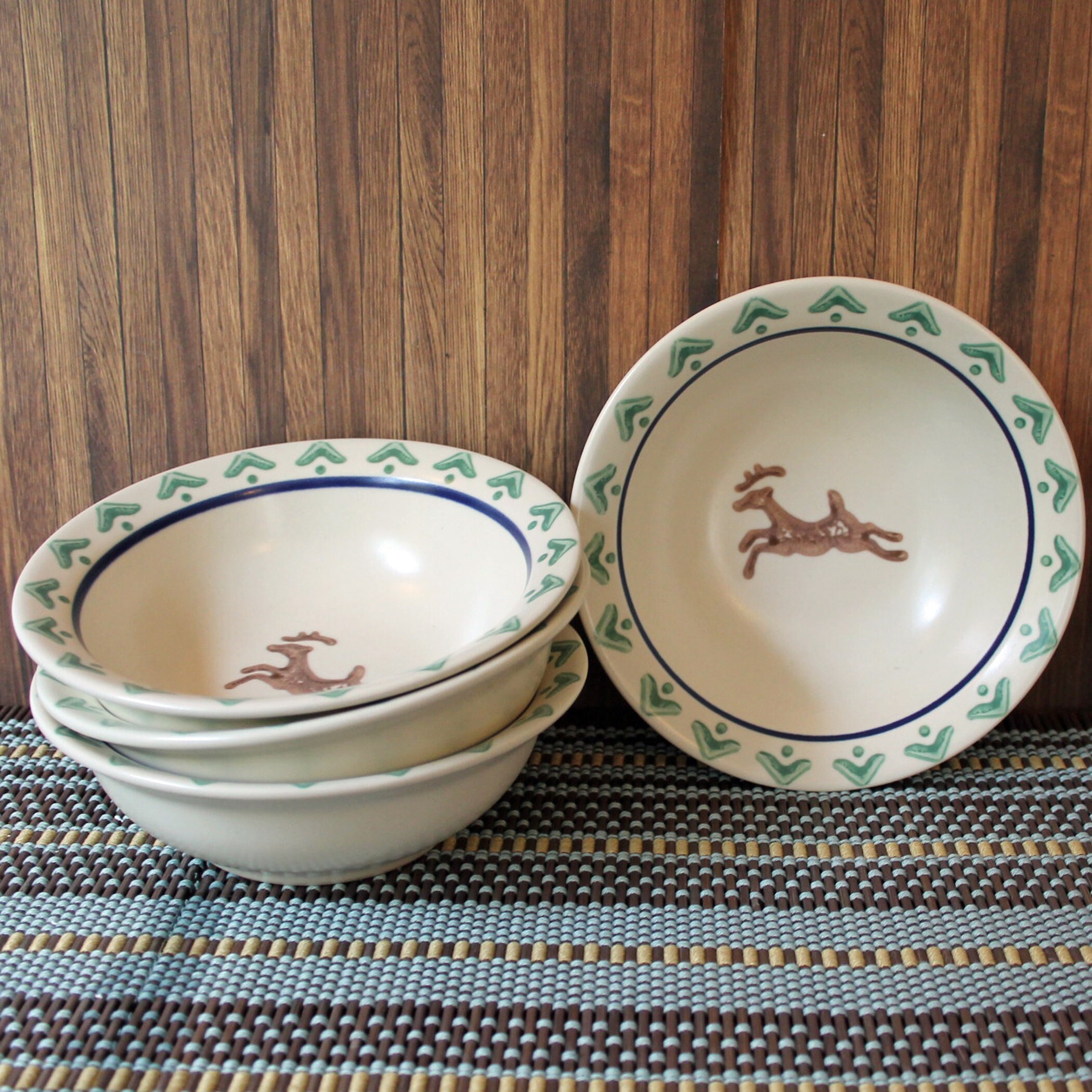 Vintage Pfaltzgraff NORDIC CHRISTMAS Soup Cereal Bowl Set of 4 Pine