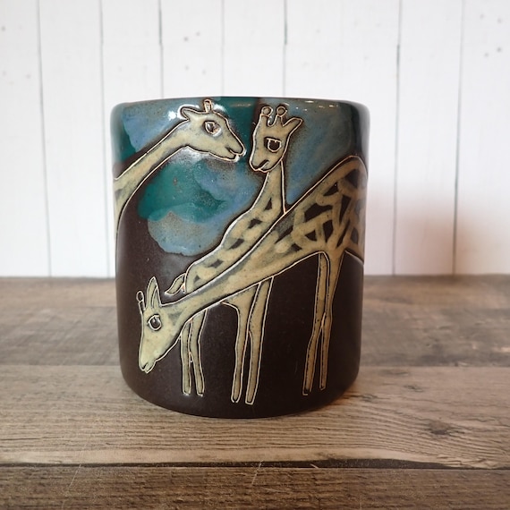 Vintage Mara Pottery Stoneware Giraffe Mug Made in Mexico