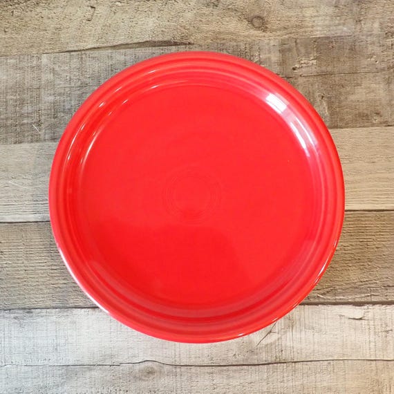 Vintage Homer Laughlin FIESTA SCARLET Dinner Plate Set of 3 Red Fiestaware