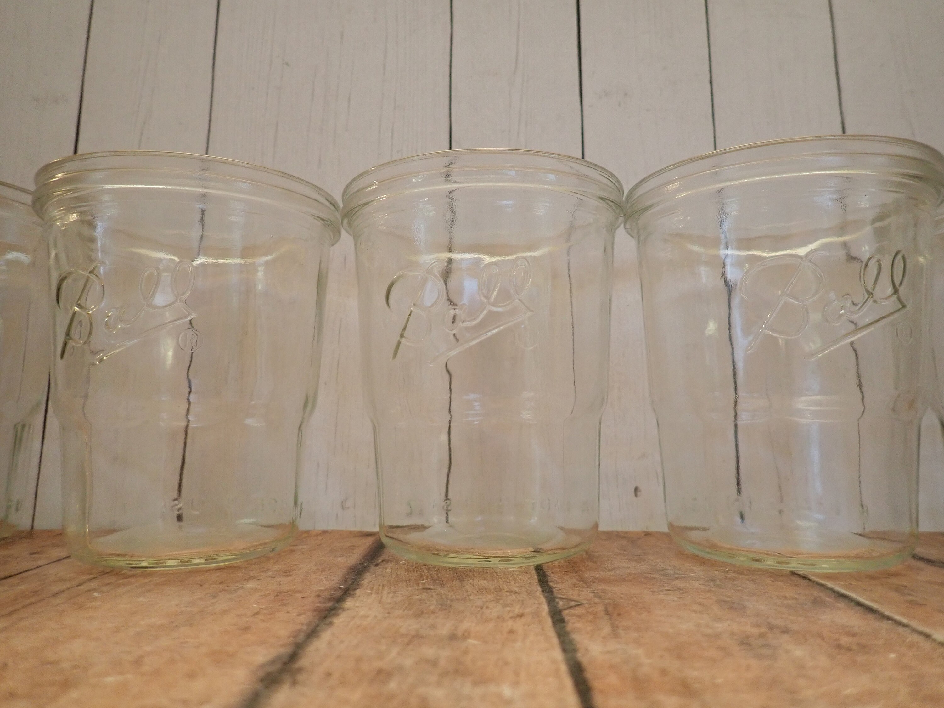 Vintage BALL Jelly Jar Juice Glasses Small Tumblers Set of 6 Clear