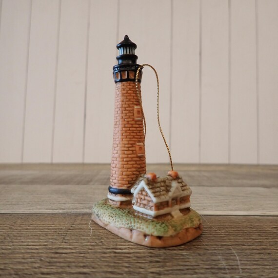 Vintage Lefton Currituck Lighthouse Ceramic Christmas Ornament 11515 George Lefton 1997
