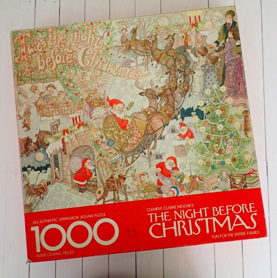 Vintage Springbok Hallmark Twas the Night Before Christmas 1000 Piece Jigsaw Puzzle
