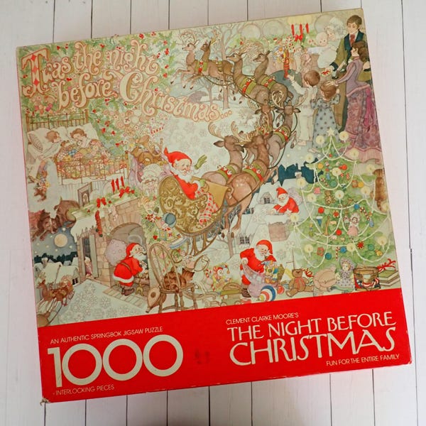 Vintage Springbok Hallmark Twas the Night Before Christmas 1000 Piece Jigsaw Puzzle