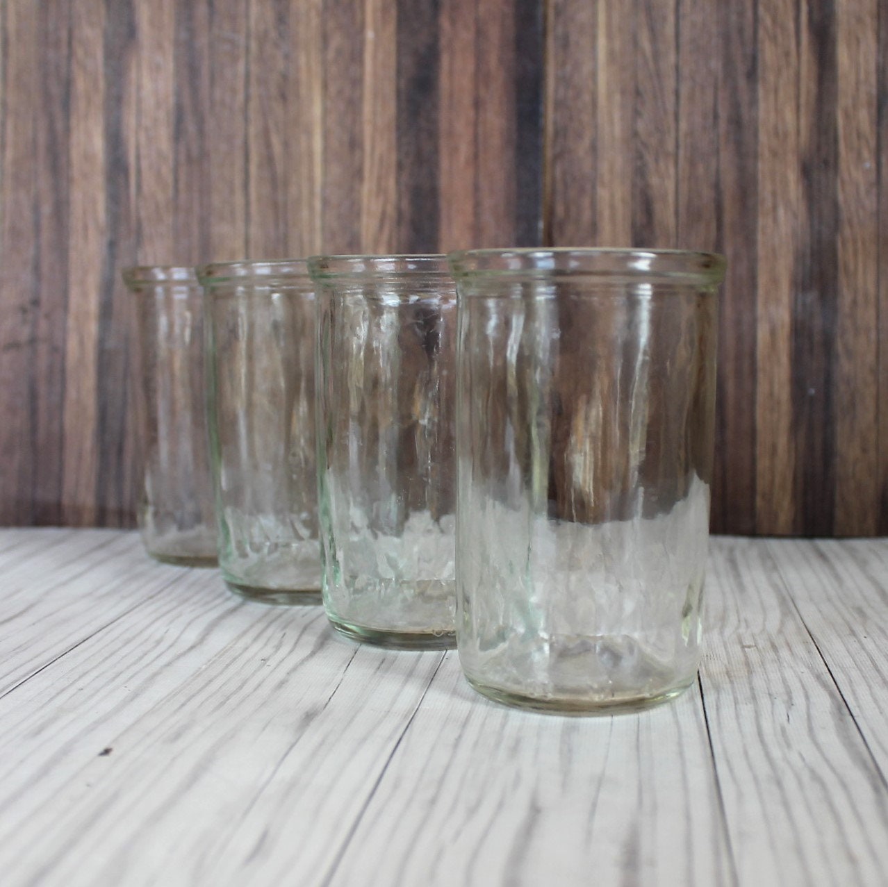 Vintage Clear Glass Jelly Jar Juice Glasses Tumblers Set of 6 Clear  Drinking Glass 