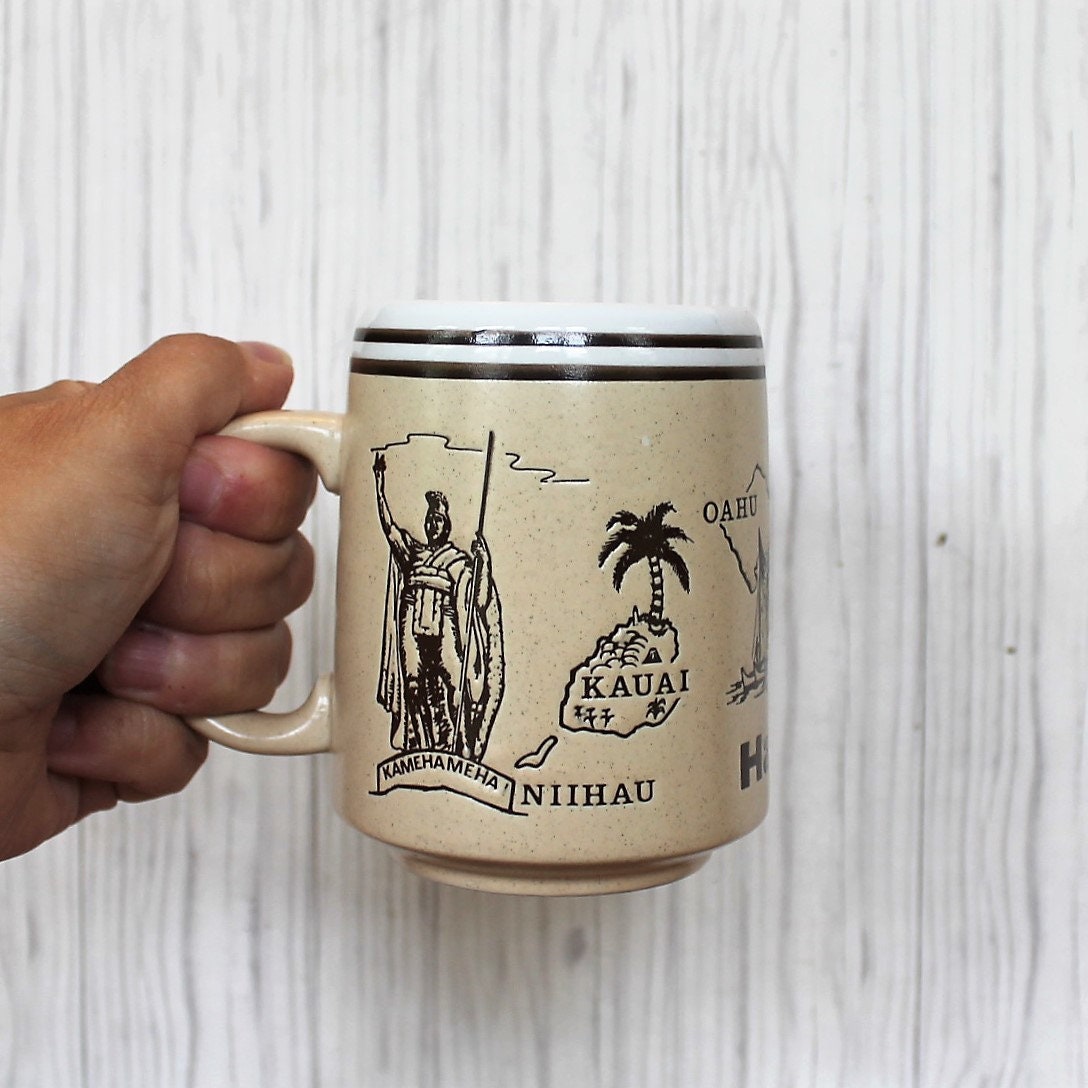Vintage Ceramic Hawaii Souvenir Mug Stoneware Hawaiian Coffee Cup