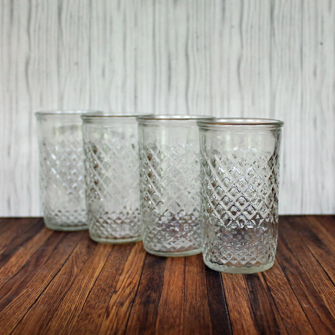 Vintage Jelly Jar Juice Glasses Small Tumblers Set of 4 Etsy