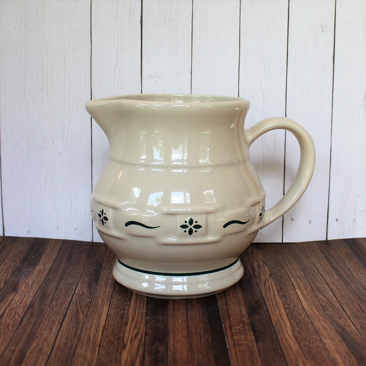 Vintage Longaberger Pottery WOVEN TRADITIONS Heritage Green Ceramic