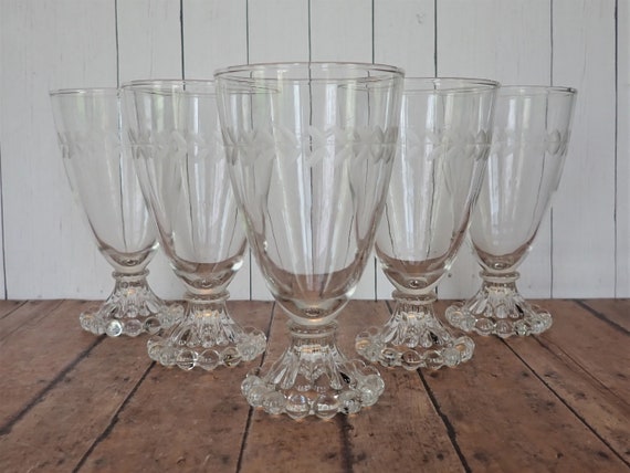 Set Of 4 Vintage Anchor Hocking Gold 1 Juice 2 Ice Tea Glasses