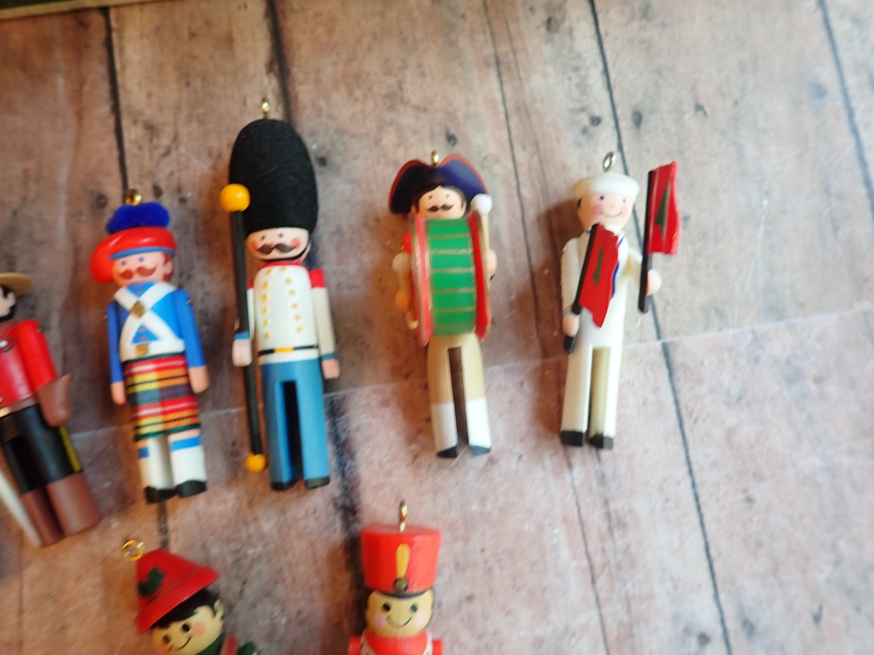 Vintage Hallmark Ornament Clothespin Soldier Ornament Set of 8