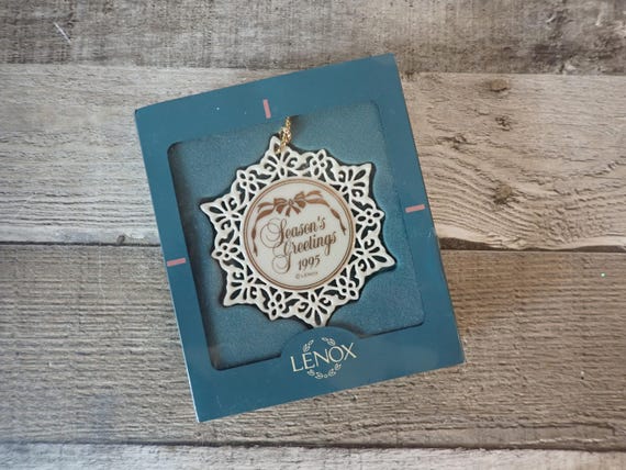 Vintage LENOX 1995 Snowflake Ornament with Original Box