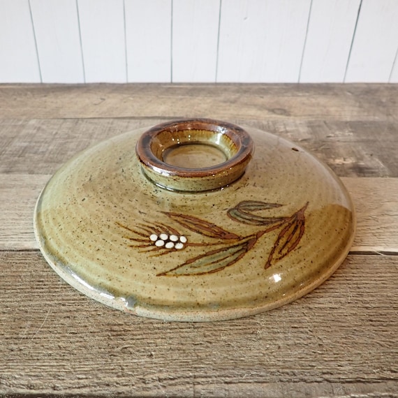 Vintage Otagiri Wheat Casserole Replacement 7.5" LID ONLY Ceramic Stoneware Tan with Wheat Stalk Design