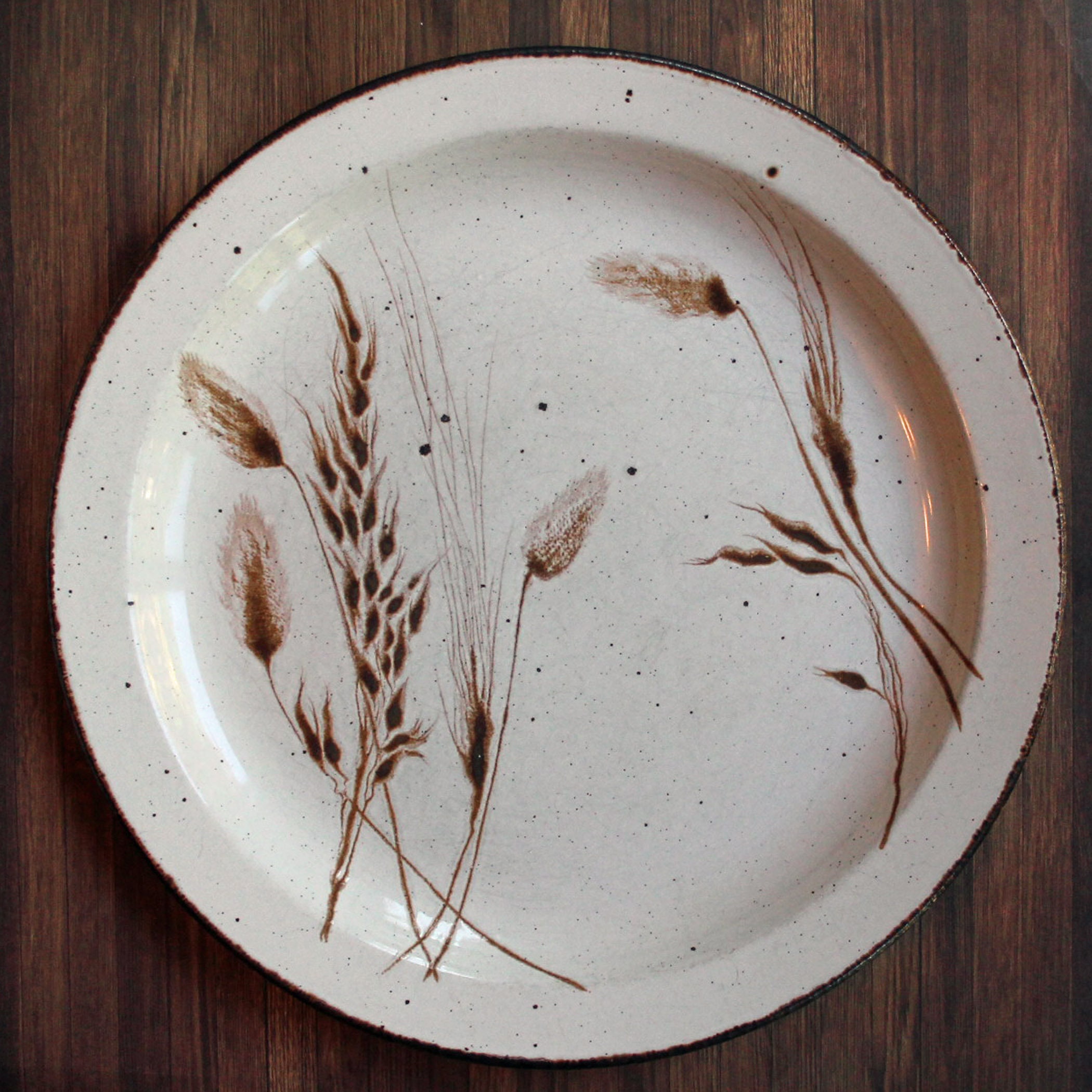 Vintage Midwinter Stonehenge WILD OATS Dinner Plate Set of 2 White with