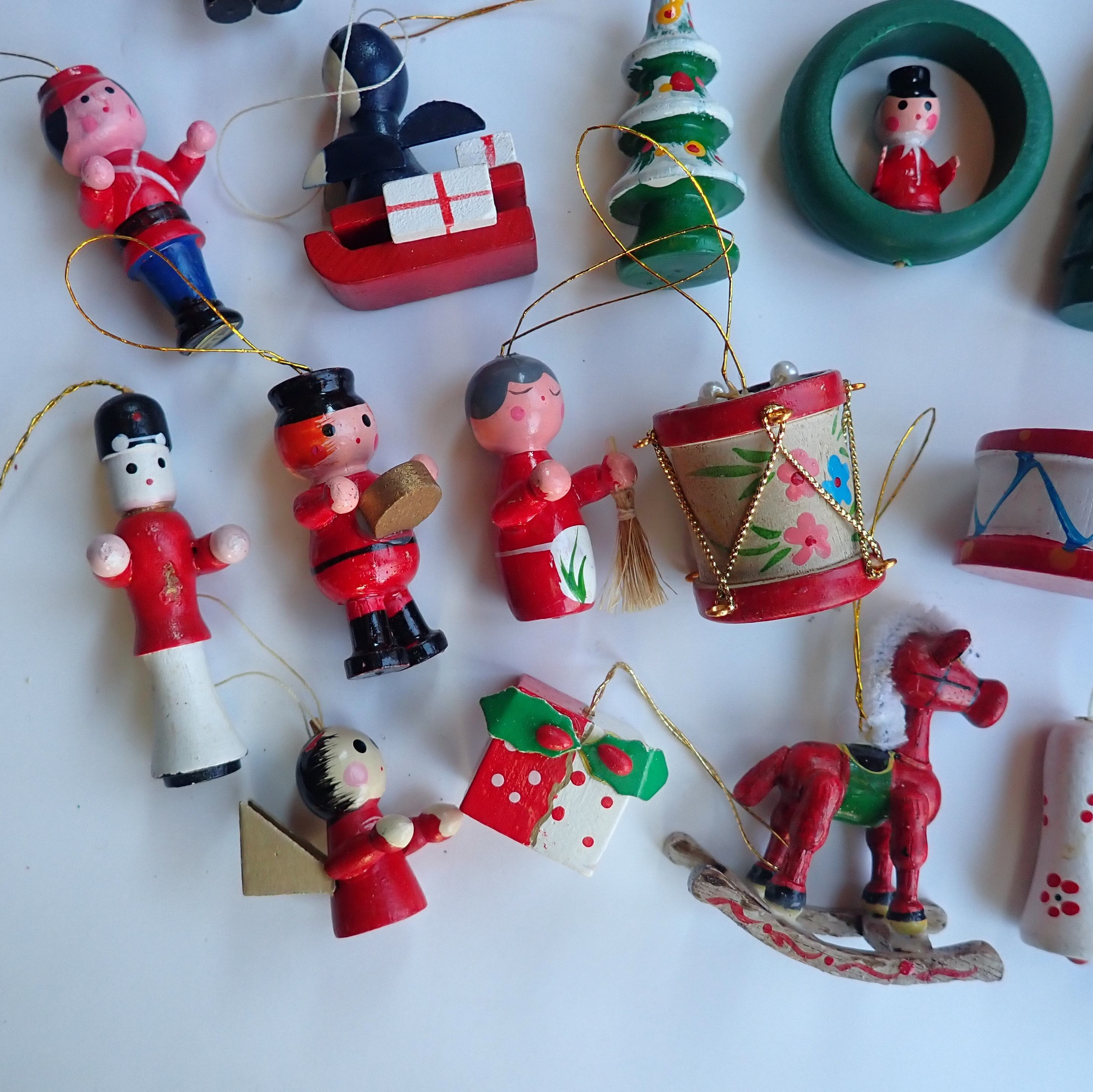 Vintage Wooden Christmas Ornaments 