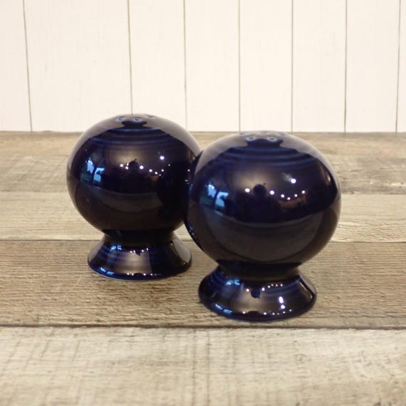 Vintage Homer Laughlin FIESTA COBALT BLUE Salt and Pepper Shaker Set of 2