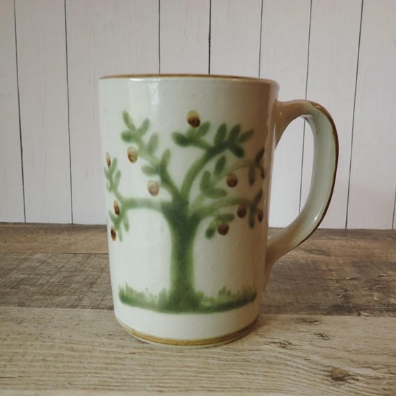 Vintage Louisville Stoneware for Pleasant Hill Gray Stoneware Tree of Life Mug