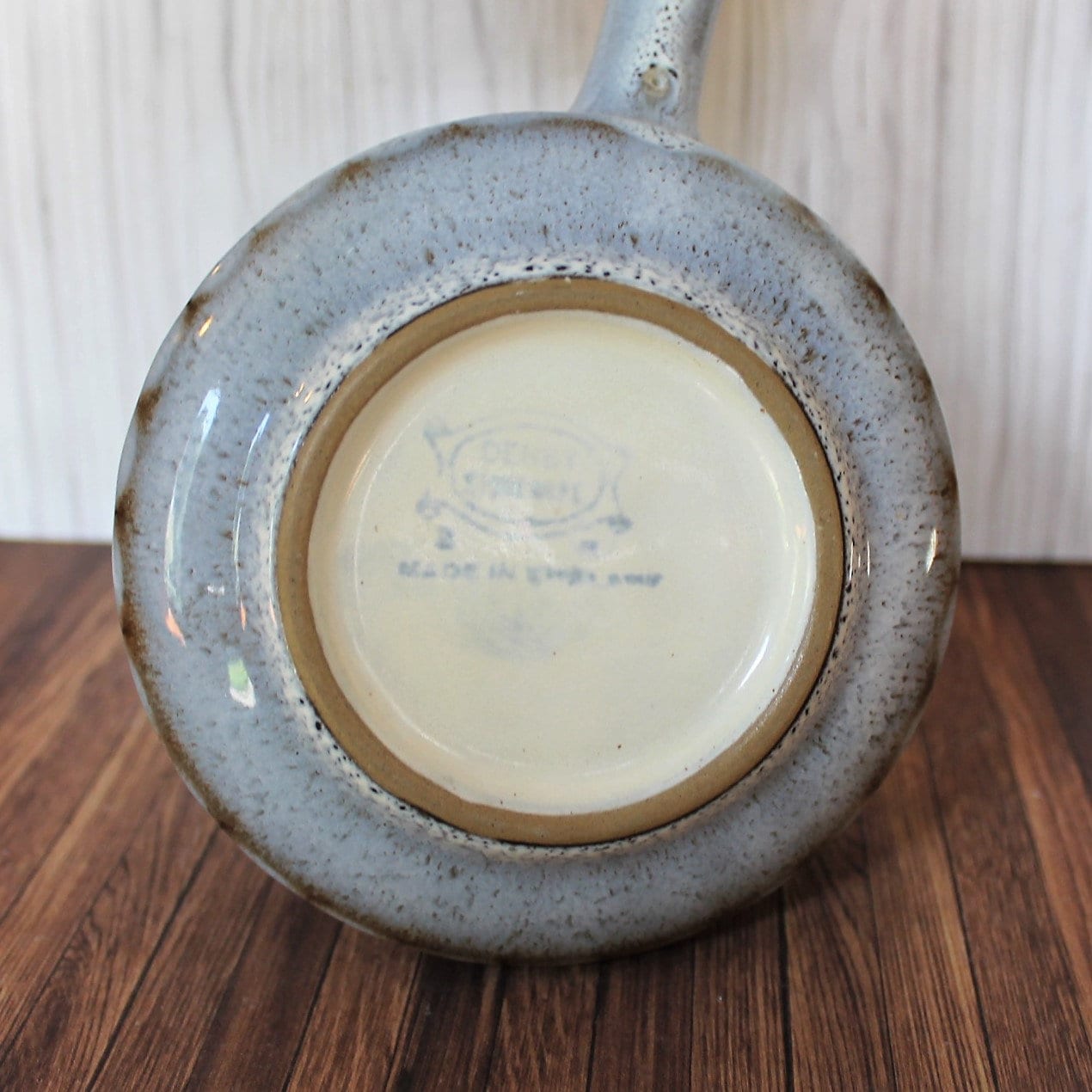 Vintage Denby STUDIO Ceramic Gravy Boat White Gray Brown with Lines