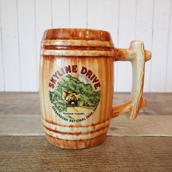 Vintage Skyline Drive Park Ceramic Mug Souvenir Stein Shenandoah National Park