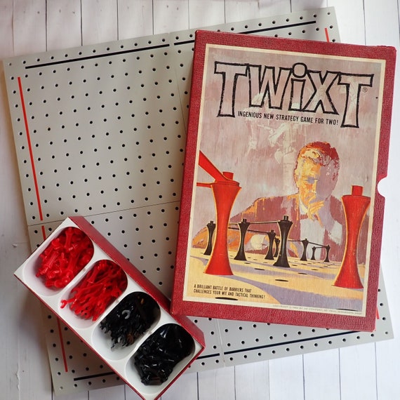 Vintage 3M Bookshelf Game Twixt Board Game with Original Box 1962 Card Game