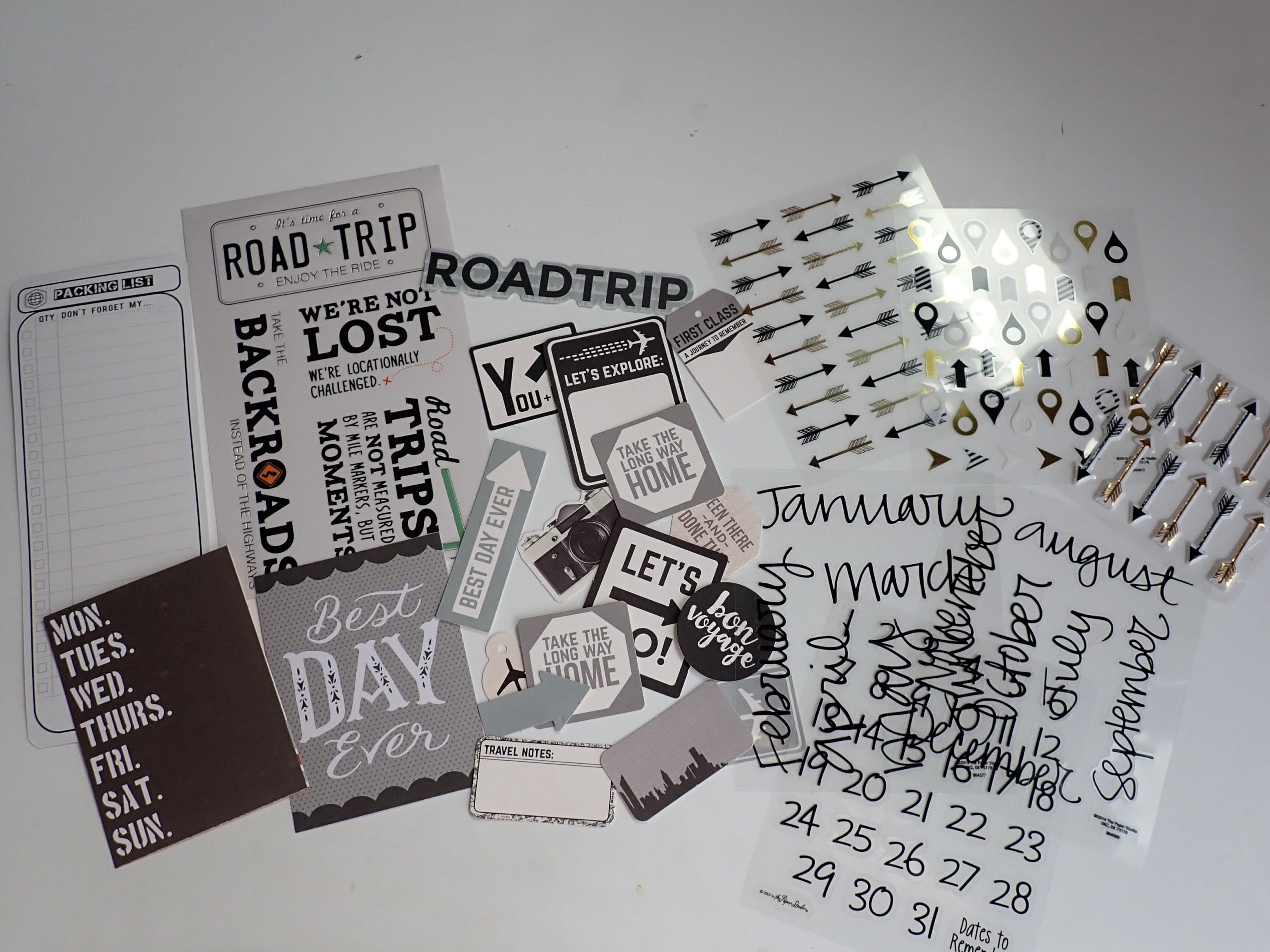 Scrapbook Travel Paper Kit 12x12 Paper Pack 22 Sheets Mix and Match