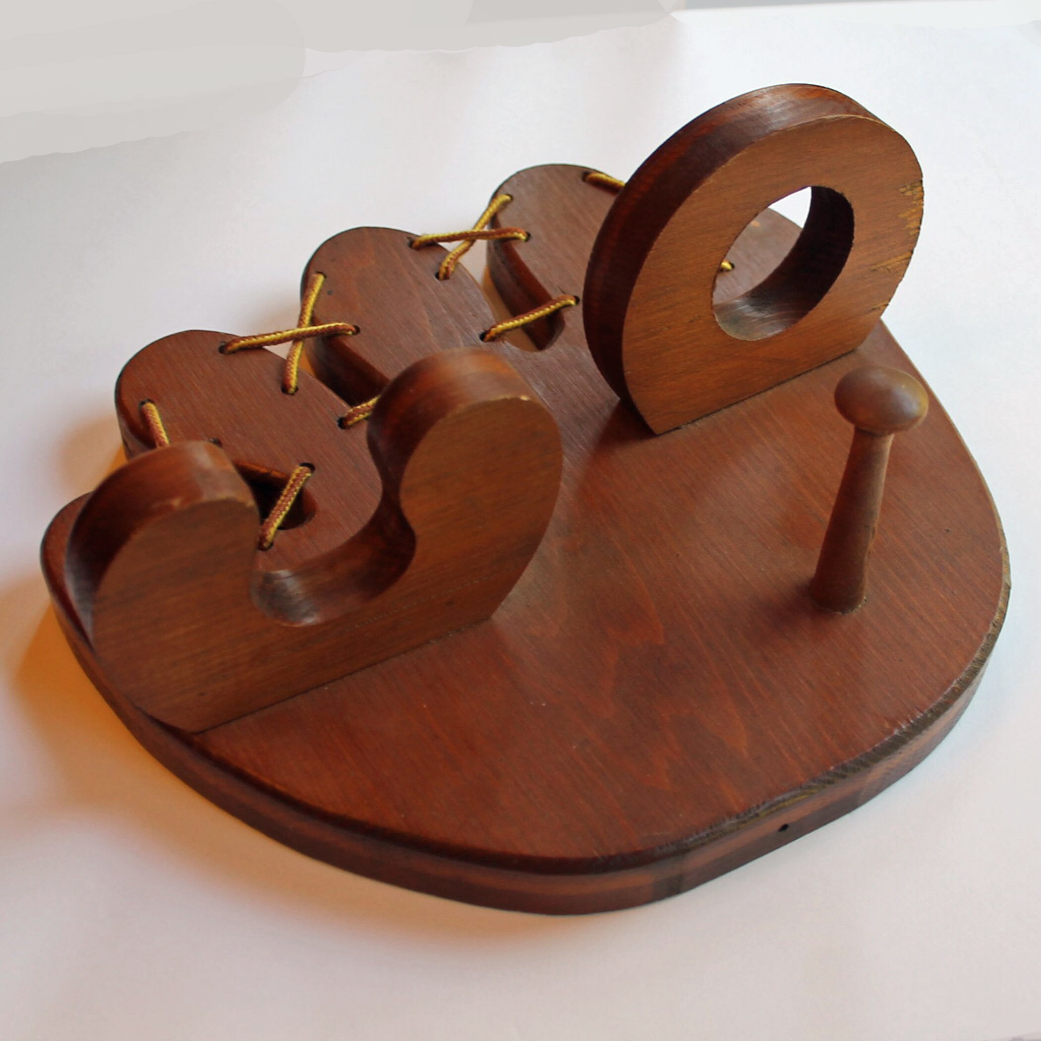 Vintage Wood Baseball Shelf Handmade Wooden Baseball Glove Display Rack