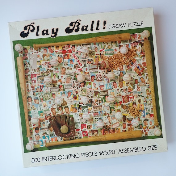 Vintage Nordevco Play Ball Baseball Card 500 Piece Jigsaw Puzzle 1990 Norton and Williams Development Co