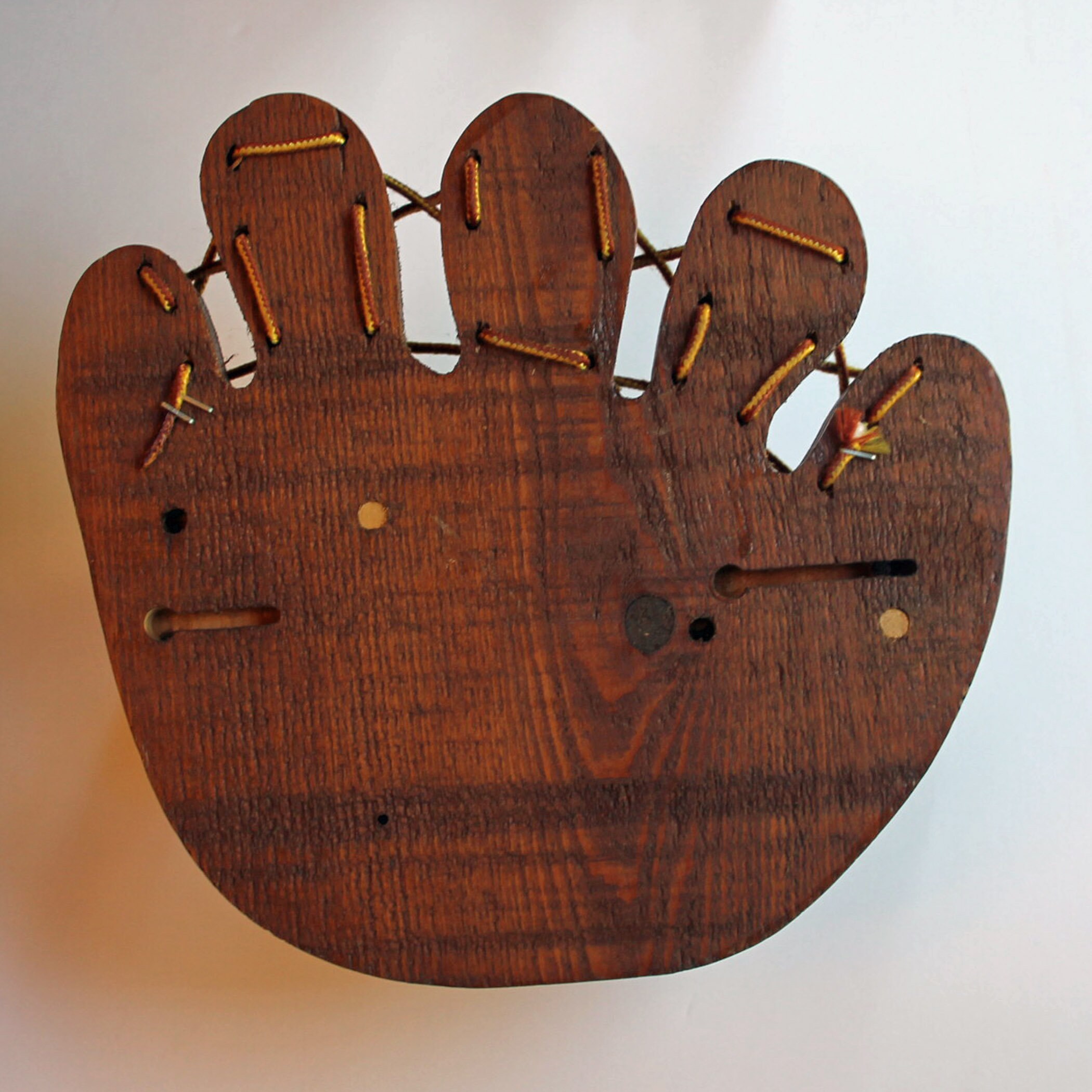 Vintage Wood Baseball Shelf Handmade Wooden Baseball Glove Display Rack