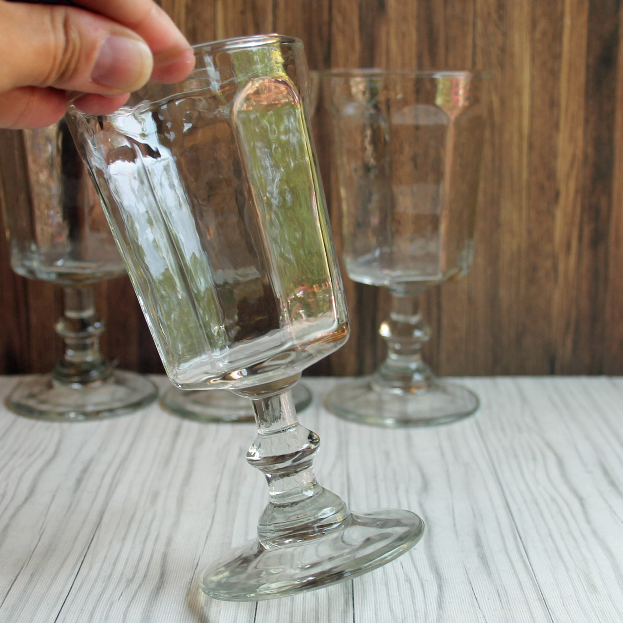 Vintage Lenox ANTIQUE CLEAR 6 Juice Glass Set of 4 Flat Panel Design