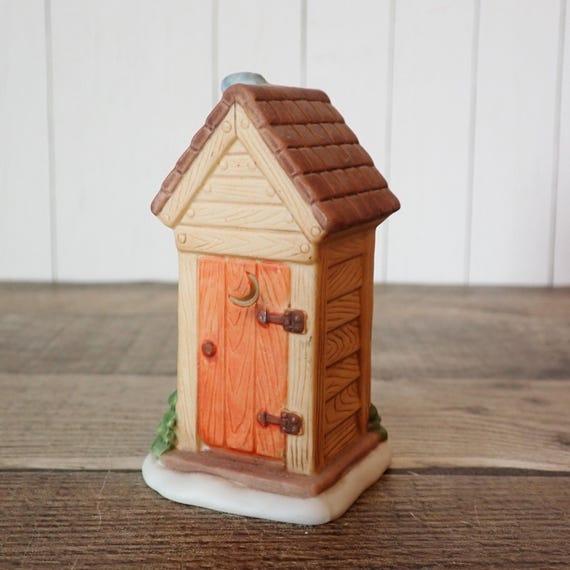 Vintage LEFTON Colonial Village Accessory Outhouse 07325