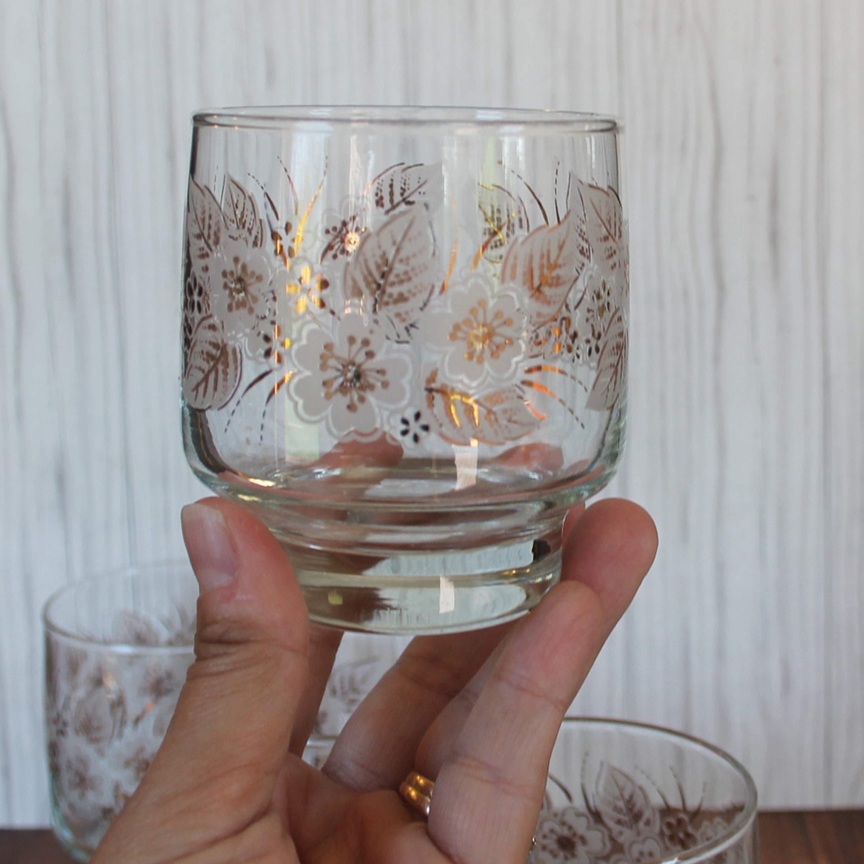 Vintage Libbey Tumbler or Old Fashioned Glasses Set of 4 Clear White