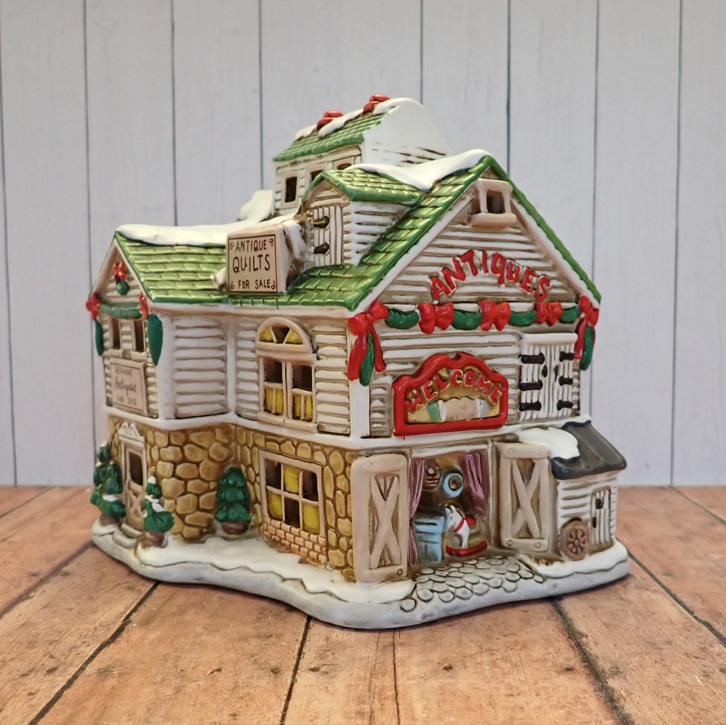 Vintage LEFTON Colonial Village Johnsons Antiques Shop Christmas