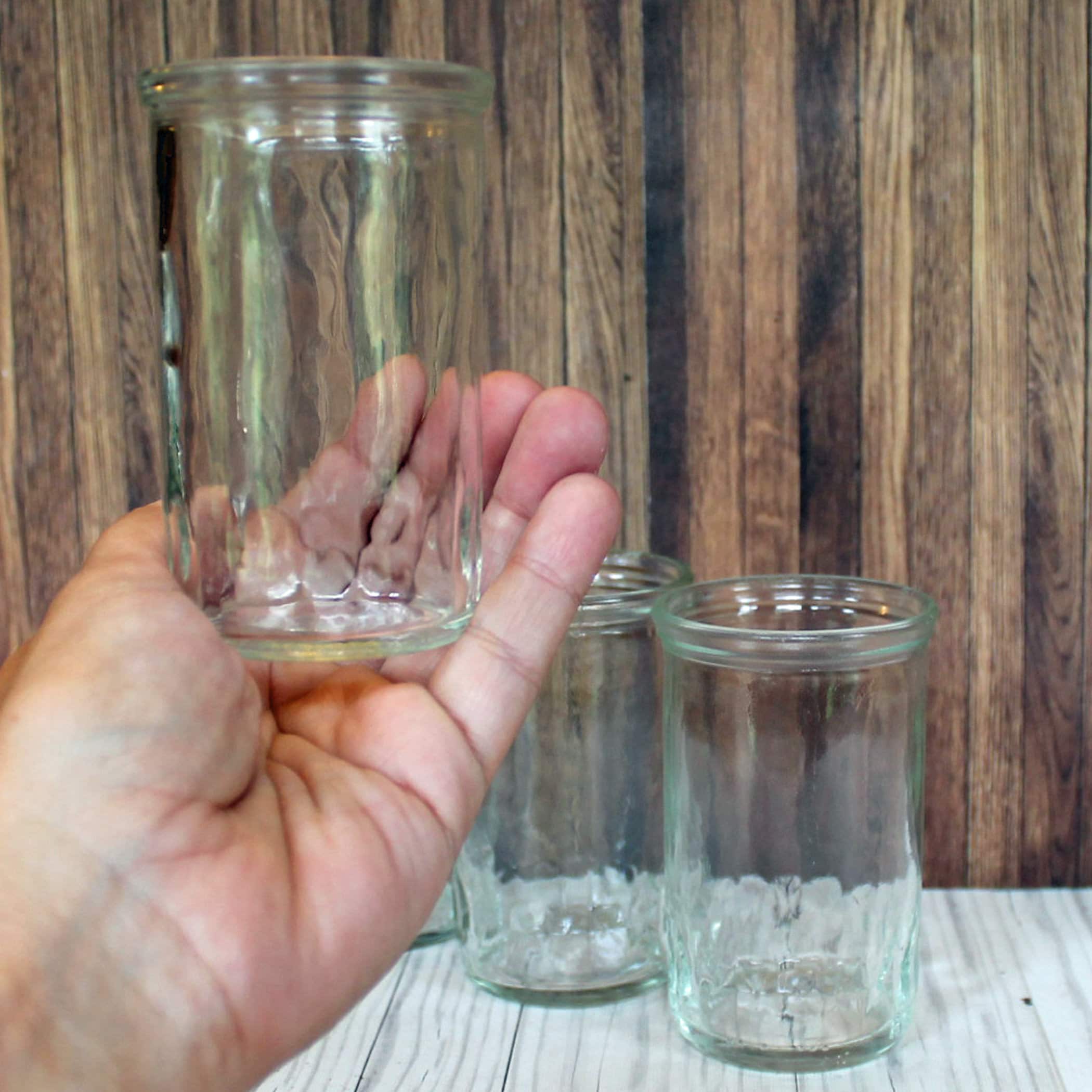 Vintage Clear Glass Jelly Jar Juice Glasses Tumblers Set of 6 Clear  Drinking Glass 