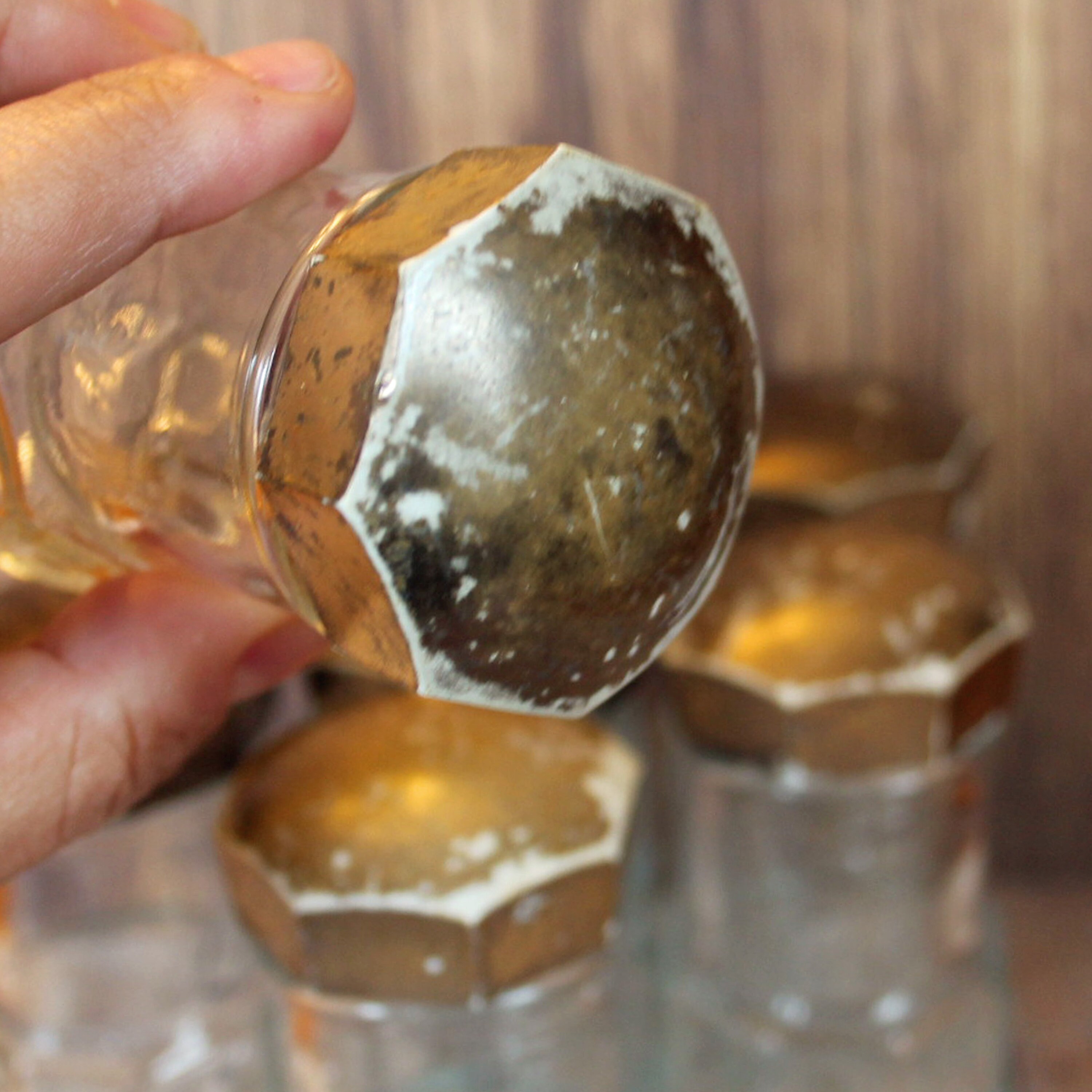 Vintage Clear Glass Spice Jars with Eagle Design Set of 7 Leipzig and