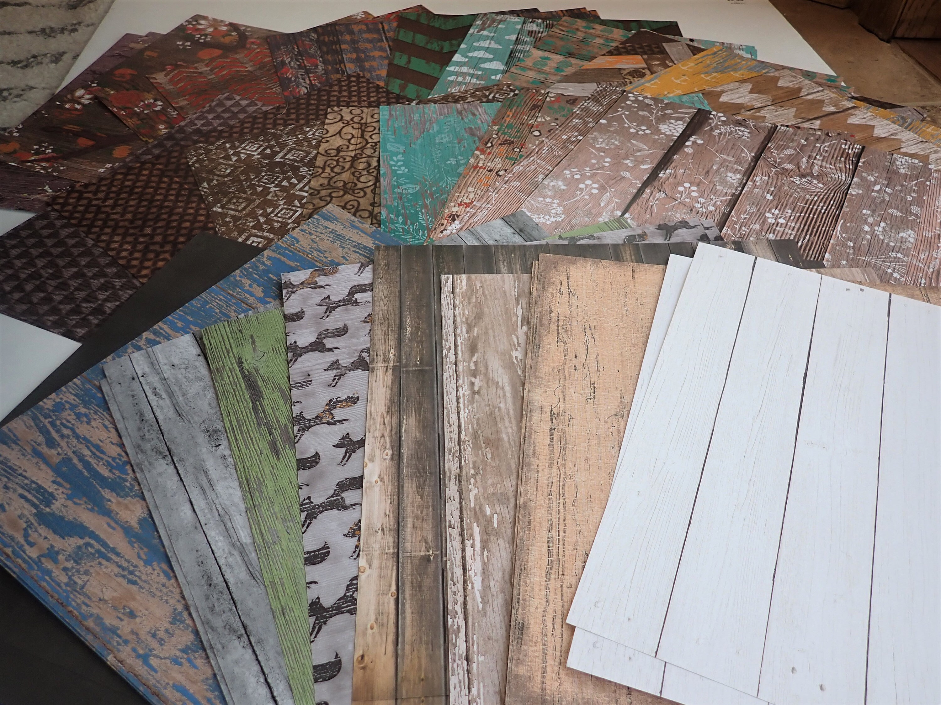 Wood Grain Scrapbook Paper 12x12 Set of 56 Sheets 12 x 12 28 Different