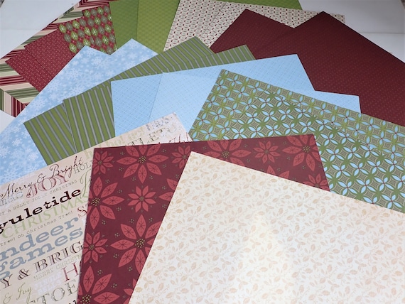 Stampin Up Christmas Scrapbook Paper 12x12 Kit Set of 23 Sheets Paper New Destash Winter Holidays