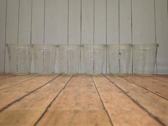Vintage BALL Jelly Jar Juice Glasses Small Tumblers Set of 6 Clear