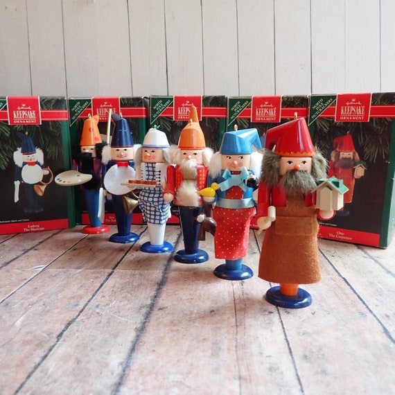 Vintage Hallmark Ornament North Pole Nutcrackers Set of 6 Nut Cracker Ornaments 1992