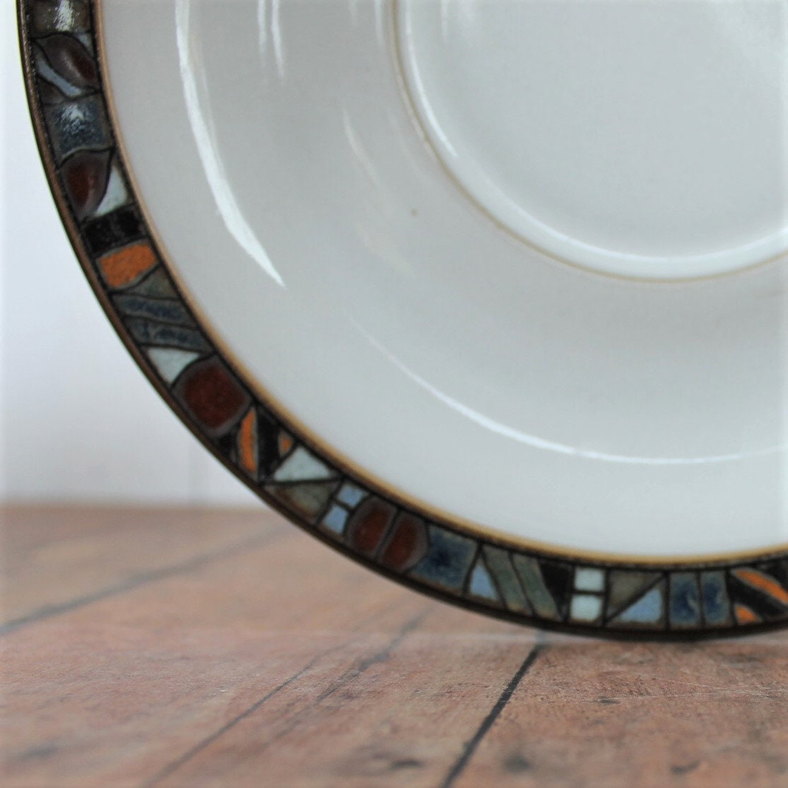 Vintage Denby MARRAKESH Ceramic Gravy Boat with Underplate Green and