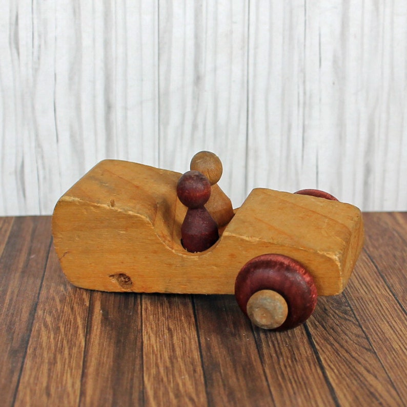 Vintage Montgomery Schoolhouse Wooden Car Vehicle Truck Toy Set of 3 Vermont Free Shipping