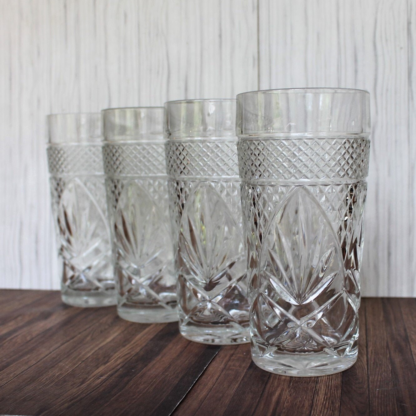 Vintage Cristal D'ArquesDurand Antique Clear 6 Cooler Tumbler Set of 4