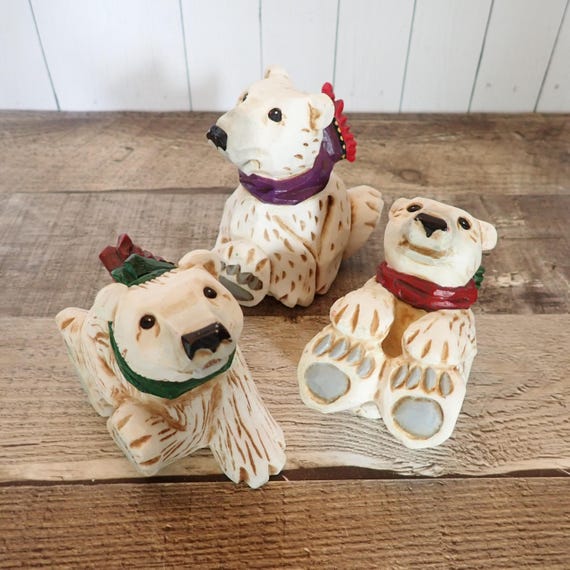 Vintage David Frykman Ice Cubs Polar Bear Figurines Set of 3 Bears
