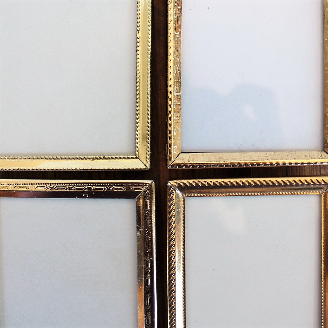 Vintage 2x3 Metal Gold Brass Colored Photo Picture Frame Set of 4