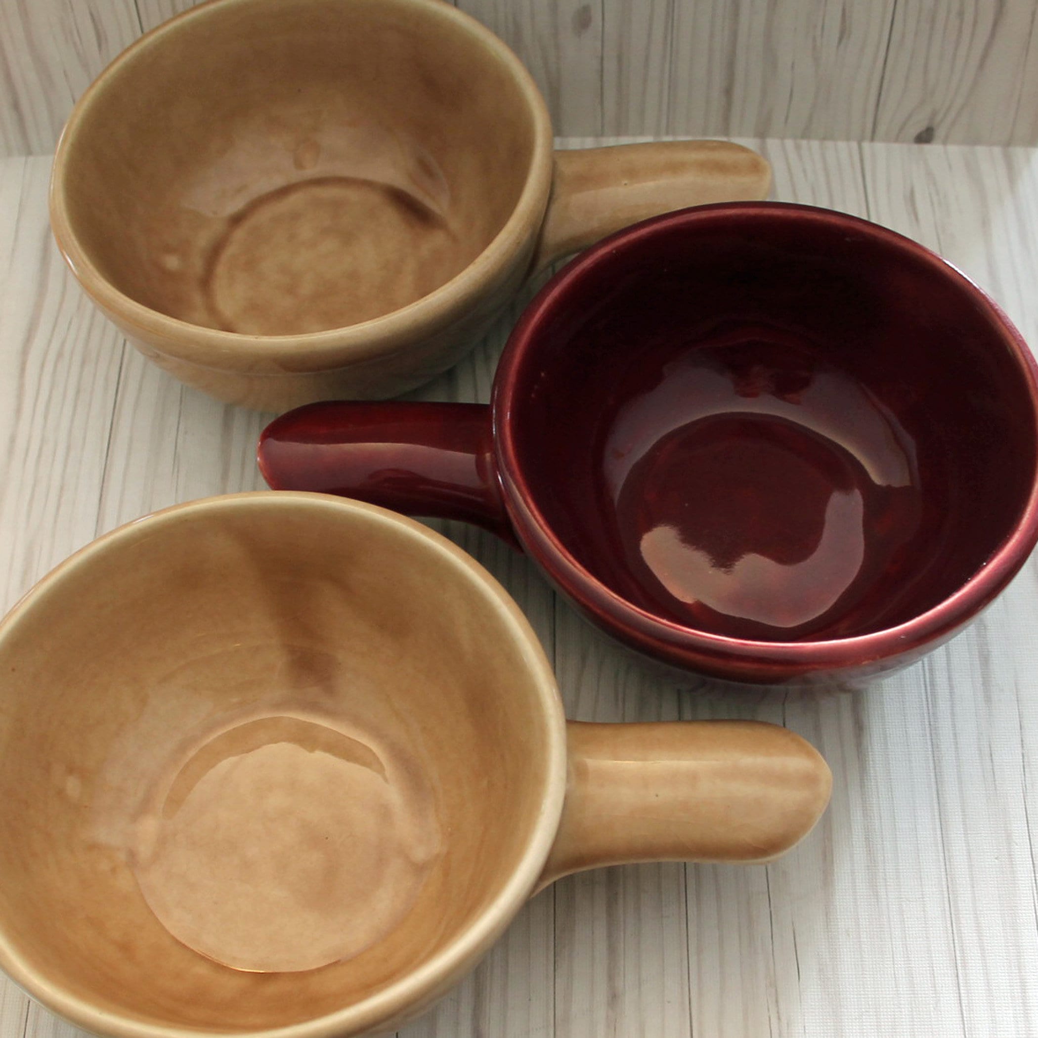 Vintage Set of 3 Heinz Soup Bowls with Handle by McCoy Pottery 1940s