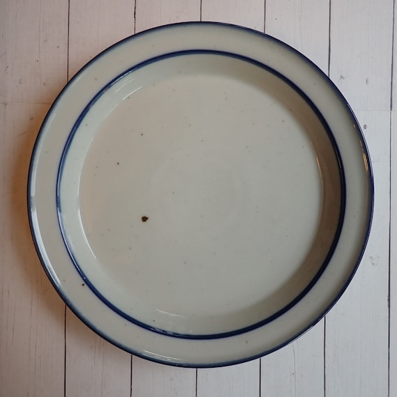 Vintage Dansk BLUE MIST Salad Plate White Stoneware with Blue Band Denmark
